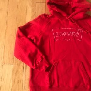 Red Levi’s pullover hoodie